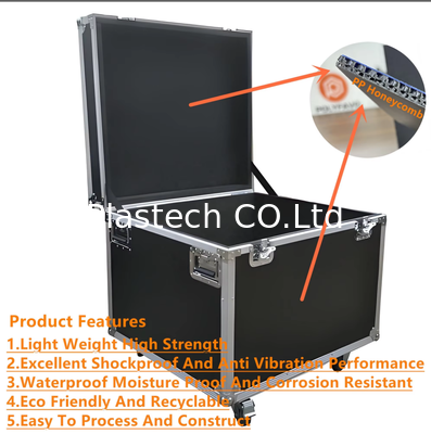 10mm 3200gsm Wabenplattensystem Flightcase Zubehör Größe 2300*1200mm Schwarze Flight Panels