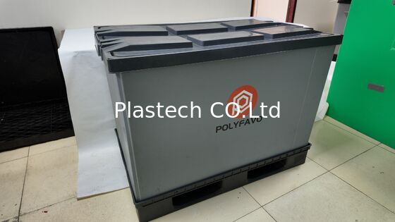 500kg Versandkartons Verpackungskarton 1200 * 800 * 900 mm mit Deckel faltbarer Behälter PolyBox