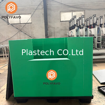 Palettenstapelbare Versandkartons 1220 * 1140 * 900 mm Faltbare Kunststoffpalette Waben-Sleeve-Box Panel-Sleeve-Box