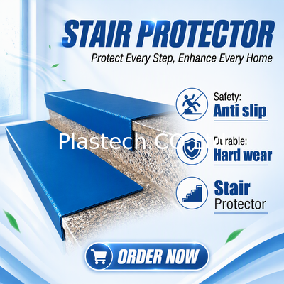 Flame Retardant Stair Protection Board 5mm PP Honeycomb Panel Felt Covered One Piece Bent Edge Stair Tread Protector Indoor