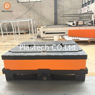 Collapsible Box for Storage and Transport, Foldable Pallet Box Heavy Duty Stackable, Bulk Container with Plastic Lid and Base